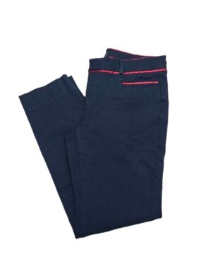 Banana Republic Navy Ankle Pants with Red Satin Accent
